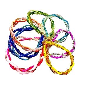 Tri Coloriffic Beaded Braided Bracelets